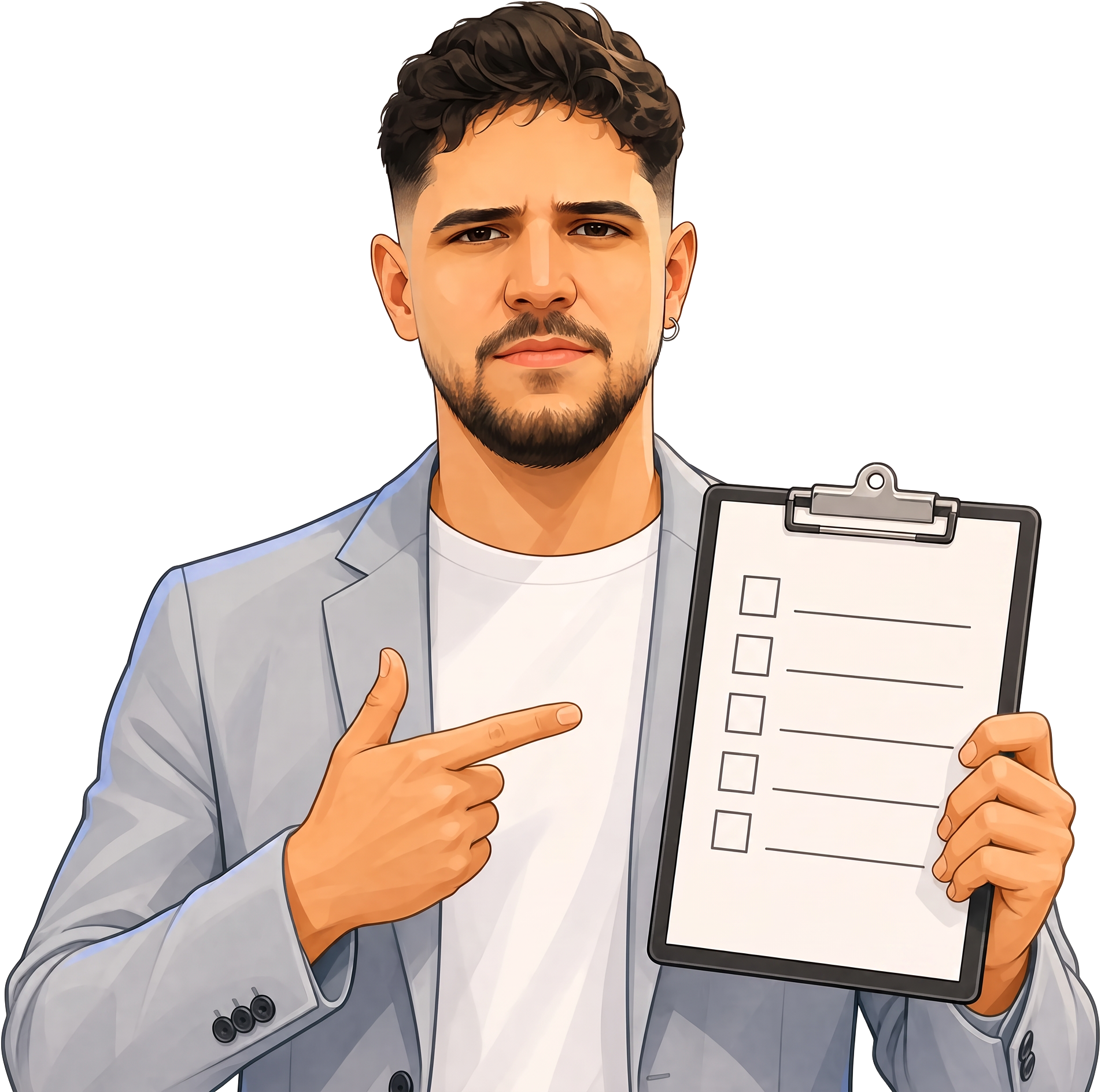 Ilustração de Matheus Carvalho apresentando um checklist de diagnóstico